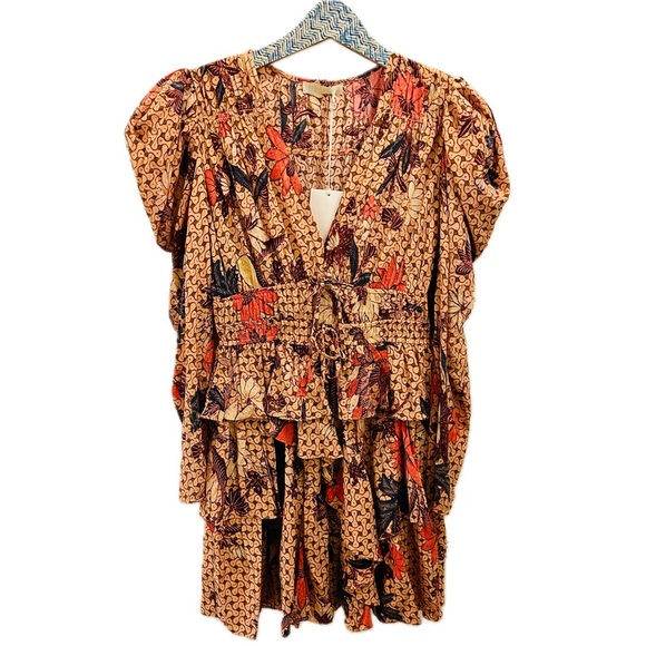 Ulla Johnson Oni Dress 6 Garden Rose NWT floral ruffles silk - Picture 2 of 15